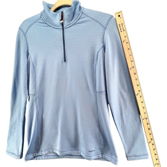 Orvis Womens Small Blue Quarter Zip Pullover Sweatshirt Active Fit Sun Defense - Picture 7 of 13